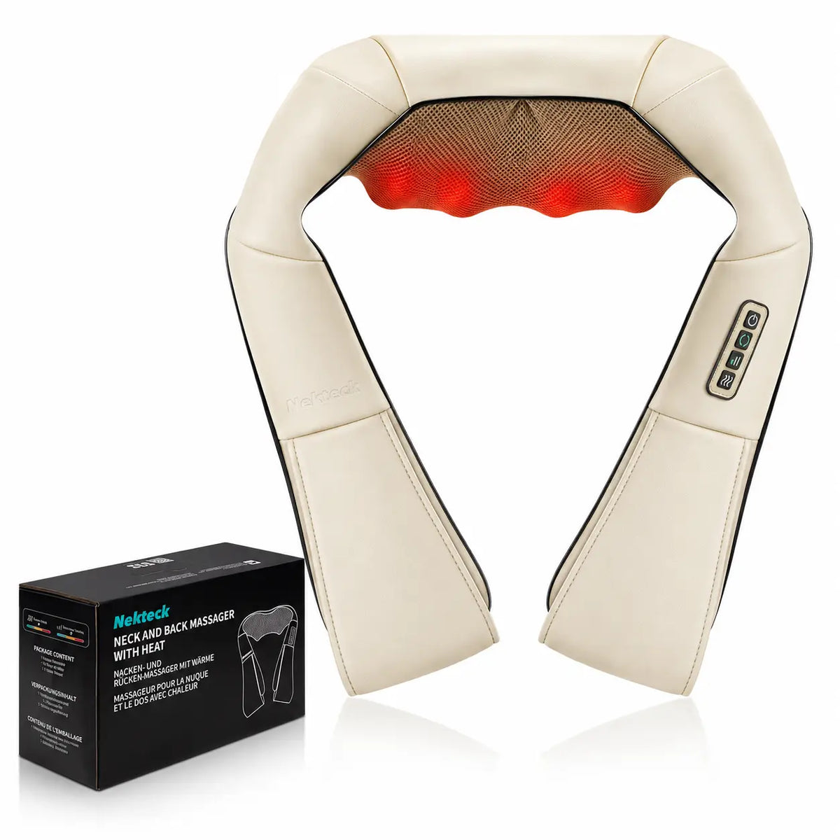 Deep Kneading Neck & Back Massager with Heat – Full Body Relaxation & Pain Relief