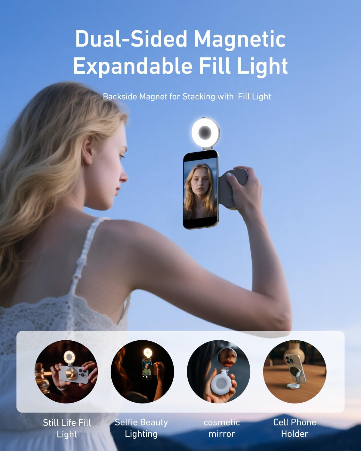 Magnetic Phone Camera Grip Kit with Selfie Light, Bluetooth Remote & Zoom Control
