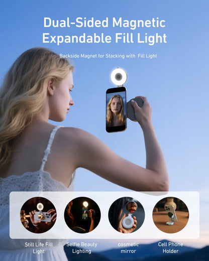 Magnetic Phone Camera Grip Kit with Selfie Light, Bluetooth Remote & Zoom Control