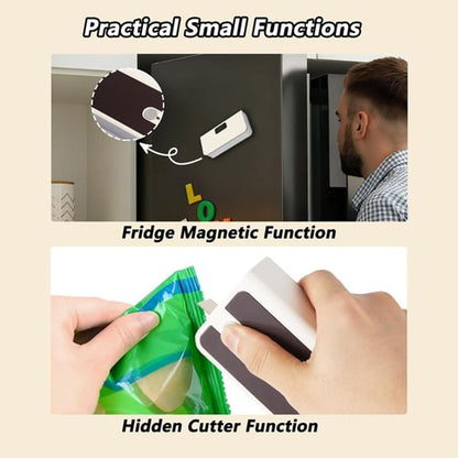 Mini Bag Sealer – 2-in-1 Heat Sealer & Cutter | Portable, Rechargeable, 6-Gear Temp Control