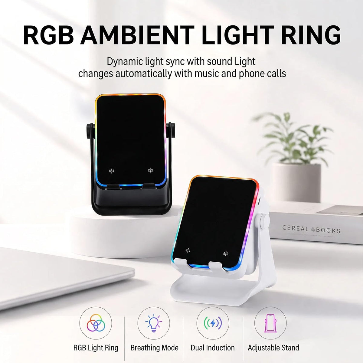 Desktop Induction Speaker Stand with RGB Light