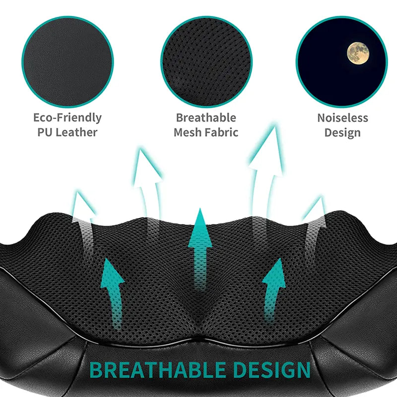 Deep Kneading Neck & Back Massager with Heat – Full Body Relaxation & Pain Relief