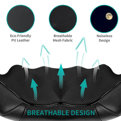 Deep Kneading Neck & Back Massager with Heat – Full Body Relaxation & Pain Relief