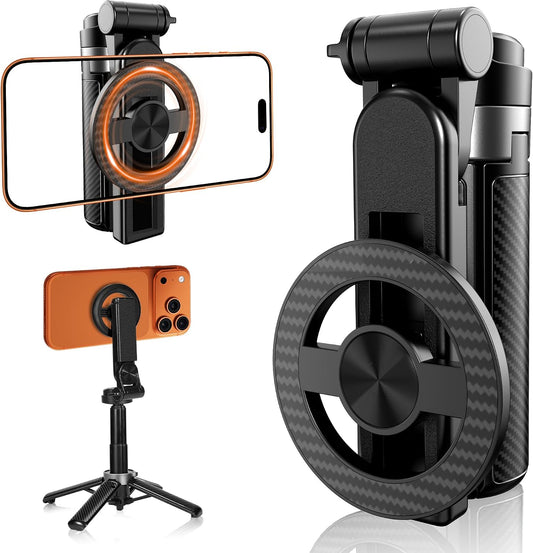 Foldable Selfie Stick Tripod with Bluetooth Remote | 360° Rotation, 4-Leg Stable Base, Pocket-Sized