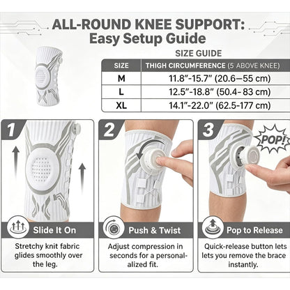 Engineered Dynamic Knee Support Brace with Smart Dial