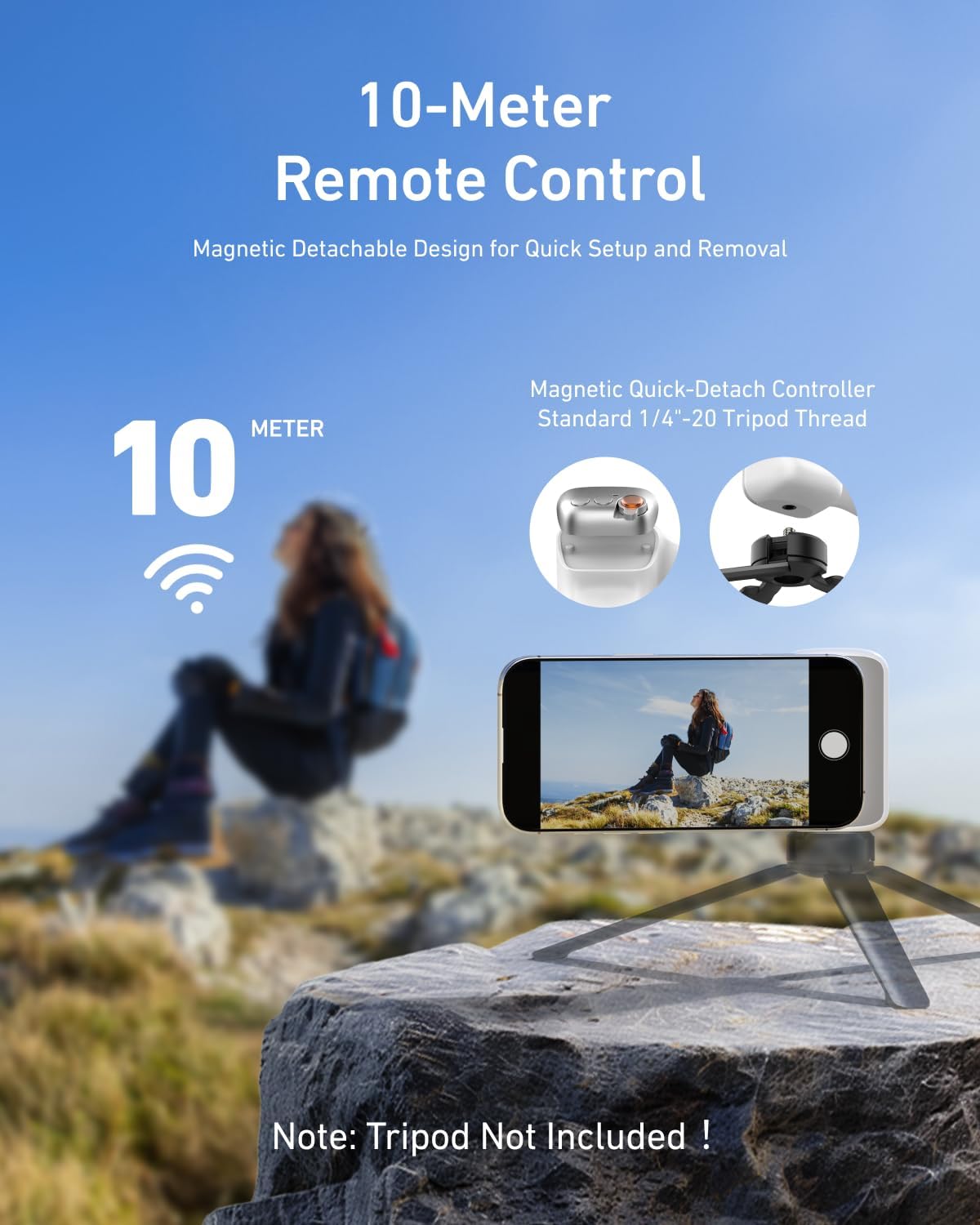 Magnetic Phone Camera Grip Kit with Selfie Light, Bluetooth Remote & Zoom Control