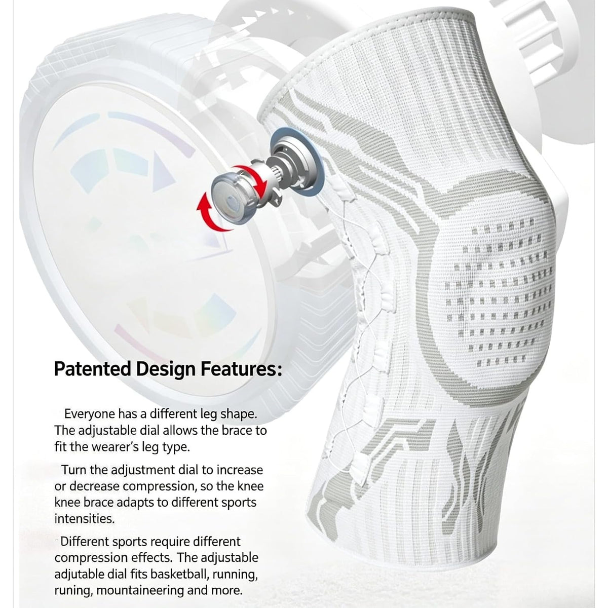 Engineered Dynamic Knee Support Brace with Smart Dial