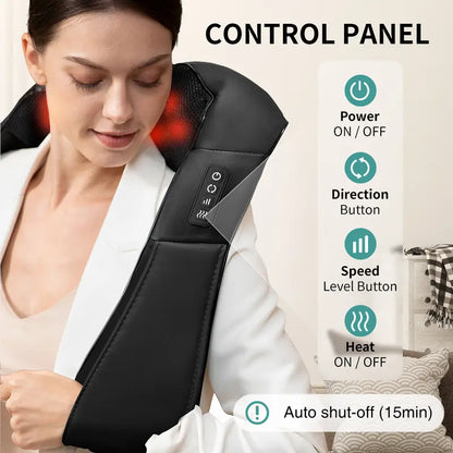 Deep Kneading Neck & Back Massager with Heat – Full Body Relaxation & Pain Relief